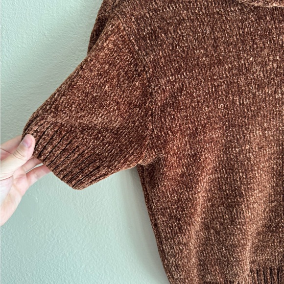 Double Zero - Burnt Orange Knit Mock-neck Pullover Short sleeved Sweater - small - Picture 4 of 4